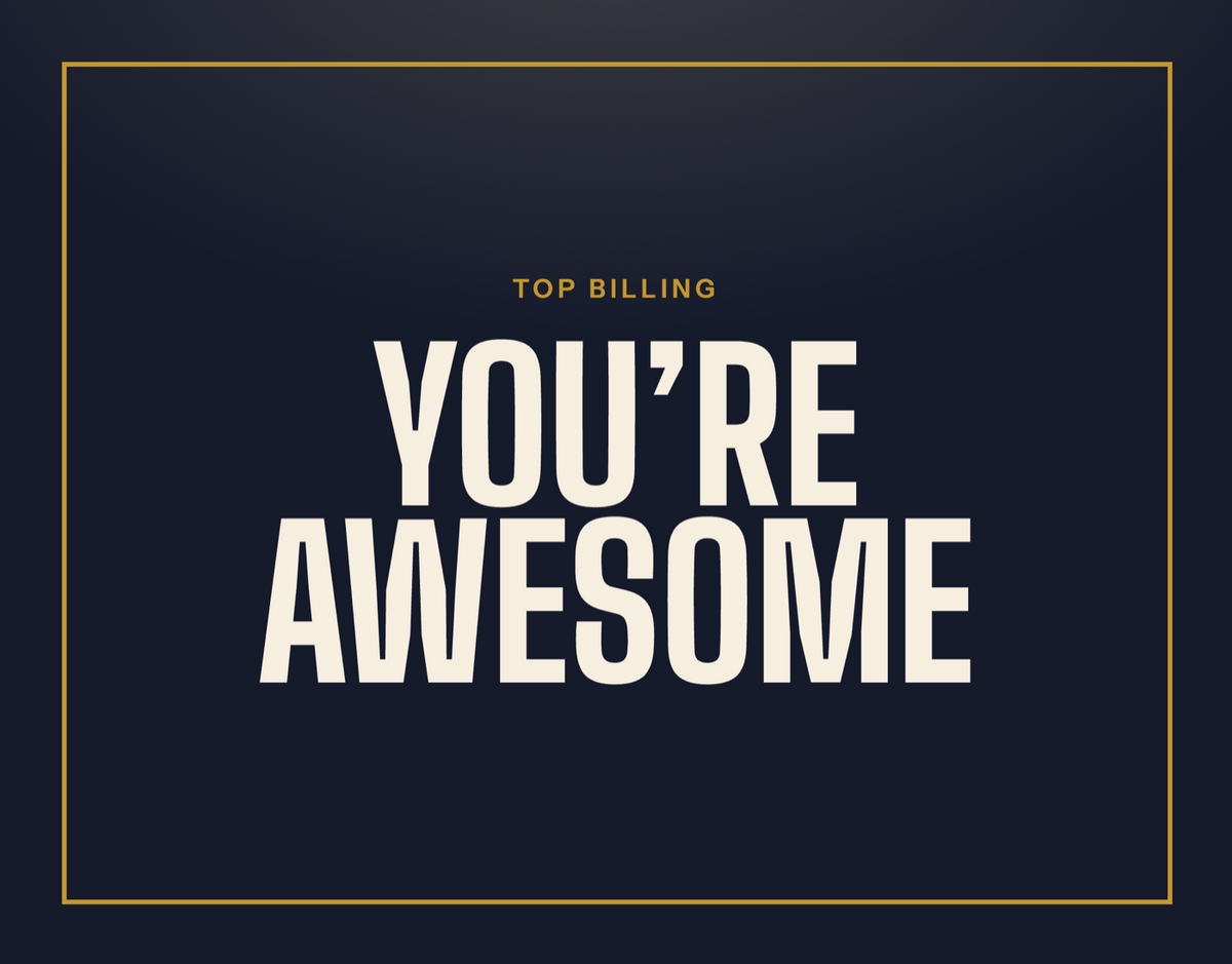 You’re Awesome card, The Official